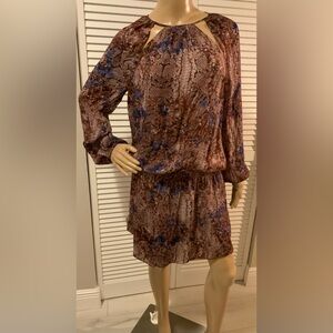 Ramy Brook 100% Silk Snake Print Blouson Dress – Size (insert)